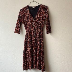 Mata Traders Callie 3/4 Wrap Dress Pink Spots Dress